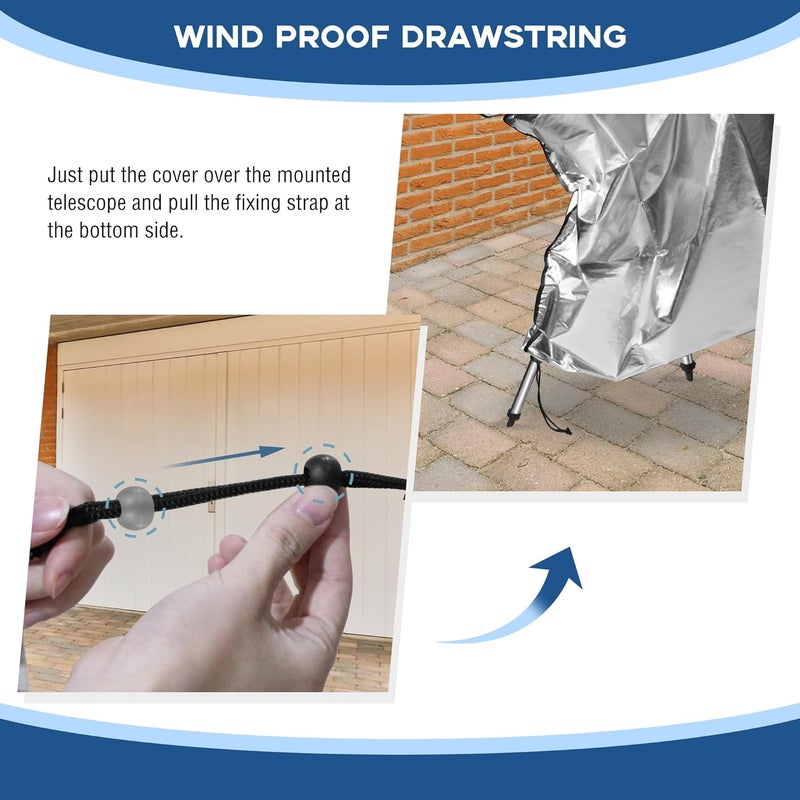 Tydeux Telescope Cover with Adjustable Drawstring - Diameter 37.6" Protect Your Telescope Against Dust Moisture and More - Image 2